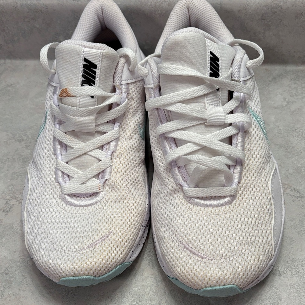 Nike Women's White and Light Blue Sneakers - Picture 1 of 6